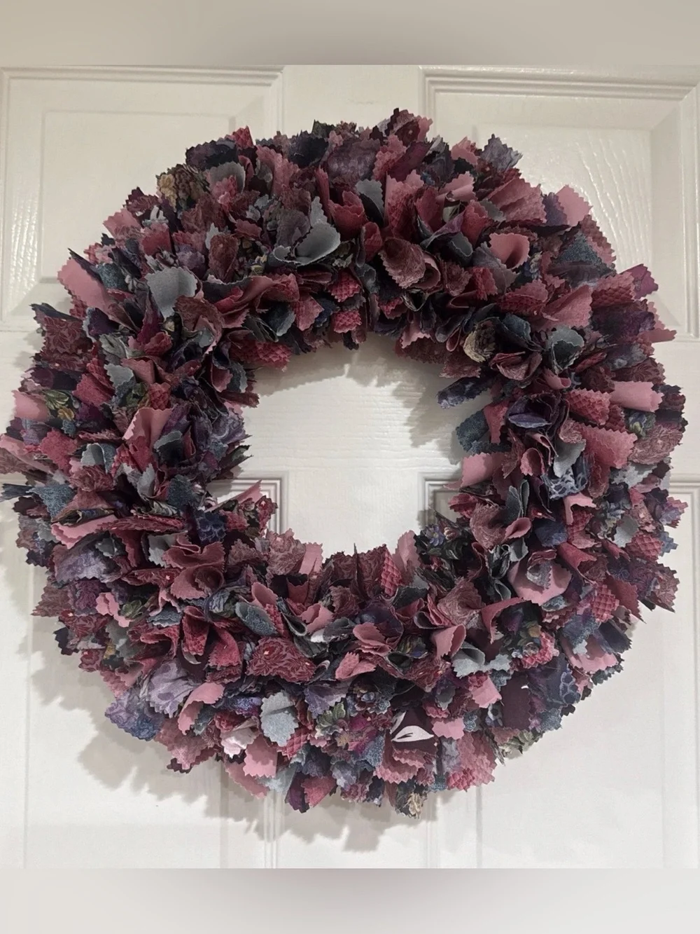 Handmade Fabric Rag Wreath Cottagecore Grandmacore 
